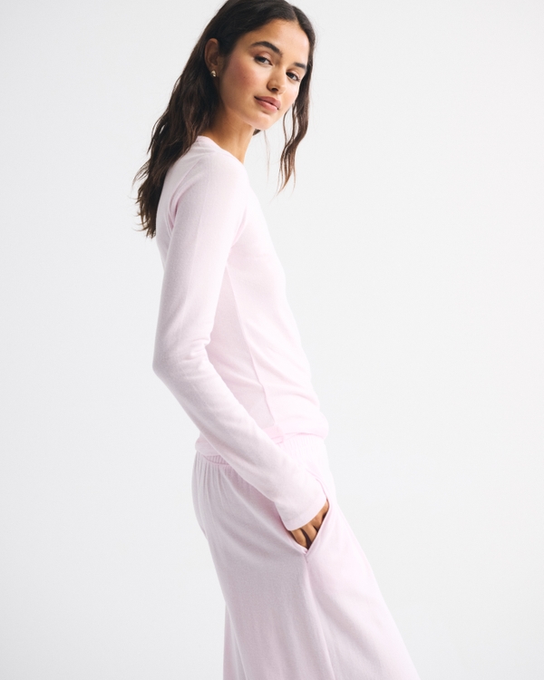 Long-Sleeve Cozy Lounge Knit Tee