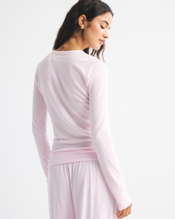 Long-Sleeve Cozy Lounge Knit Tee