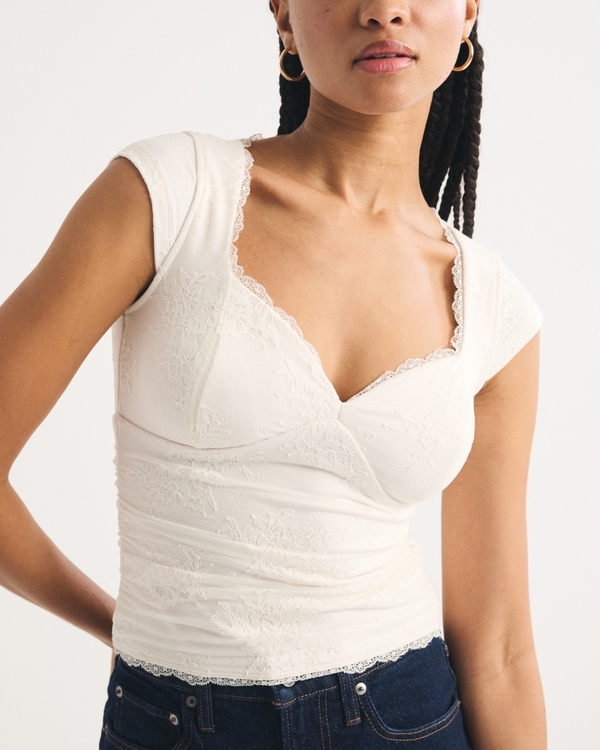 A&F Zoe Bra-Free Lace Top