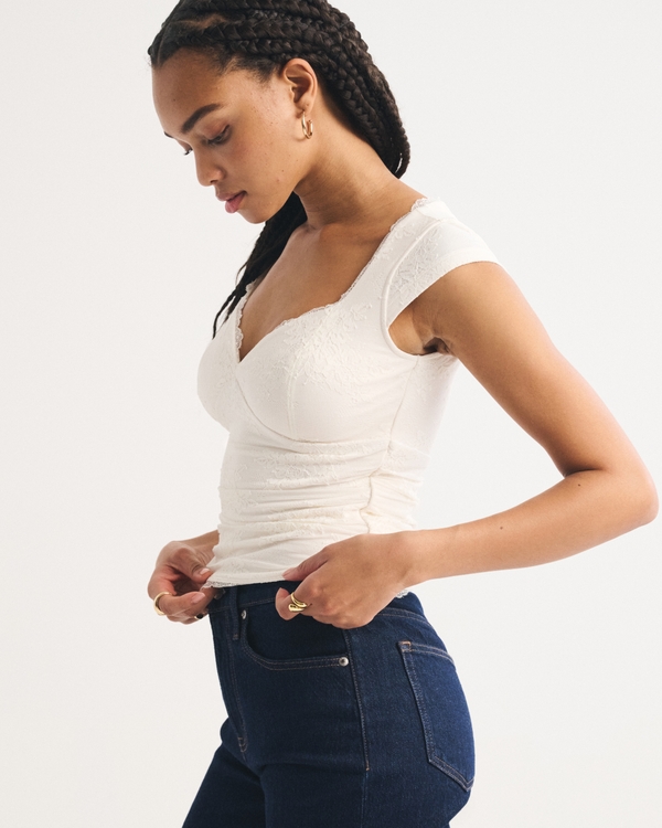 A&F Zoe Bra-Free Lace Top