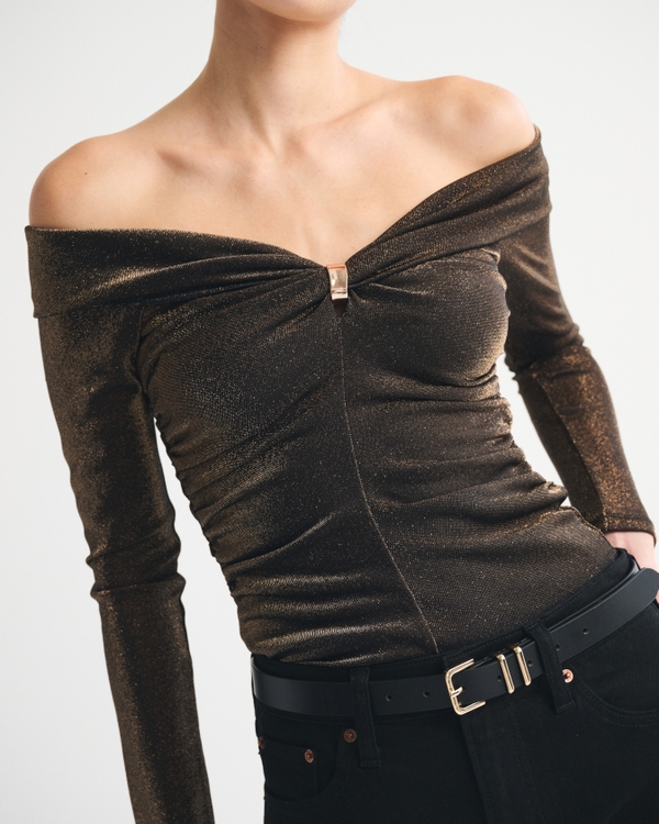 Women's Off-The-Shoulder Hardware Top | Women's Tops | Abercrombie.com