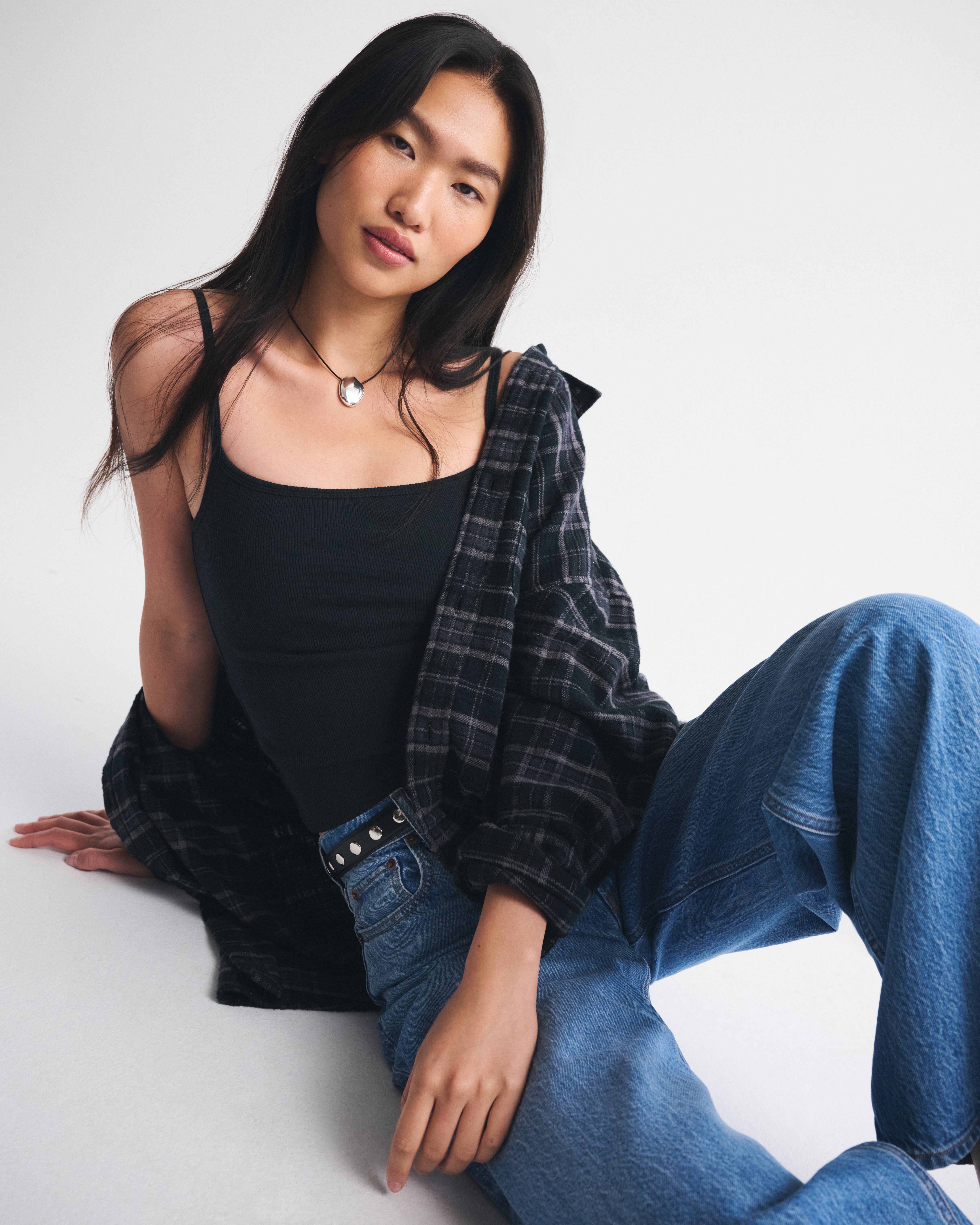 Abercrombie & Fitch Bra-free Rib 90s Cami In Black