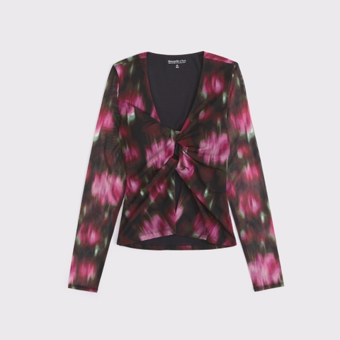 Бра Free Cutout, длинный рукав, сетка — Abercrombie & Fitch