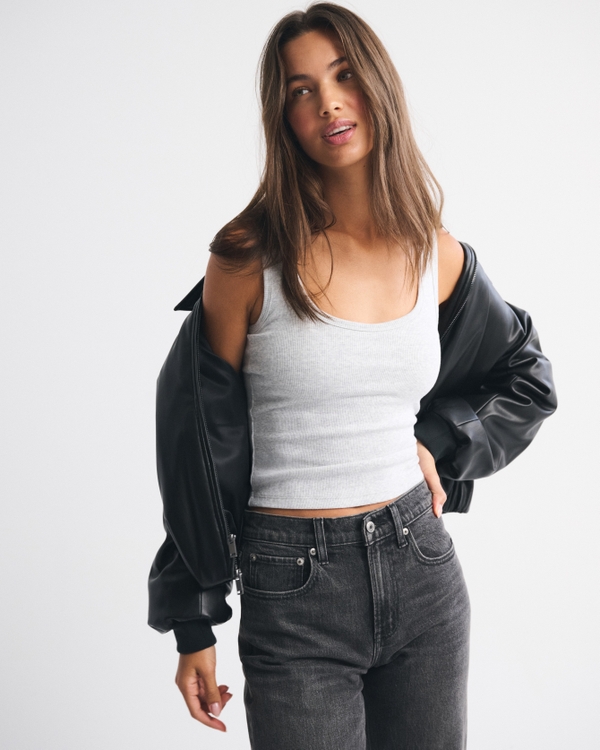 Bra-Free Rib Scoopneck Tank