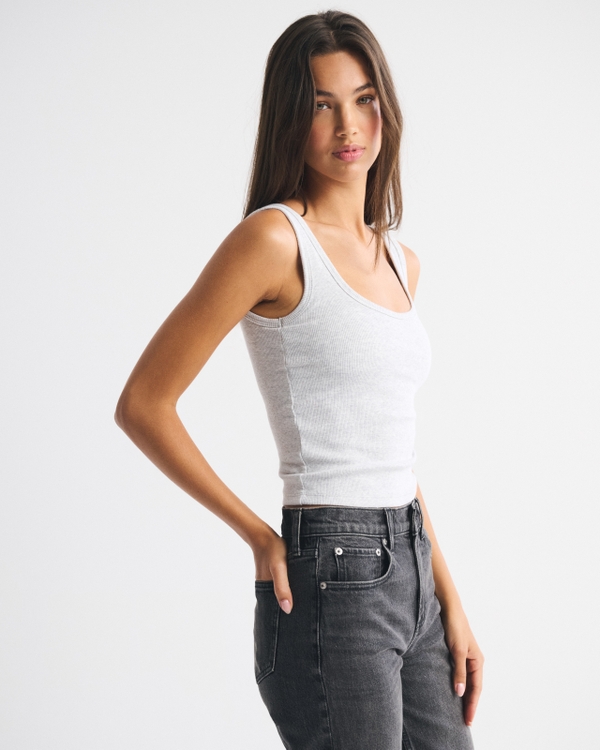 Bra-Free Rib Scoopneck Tank