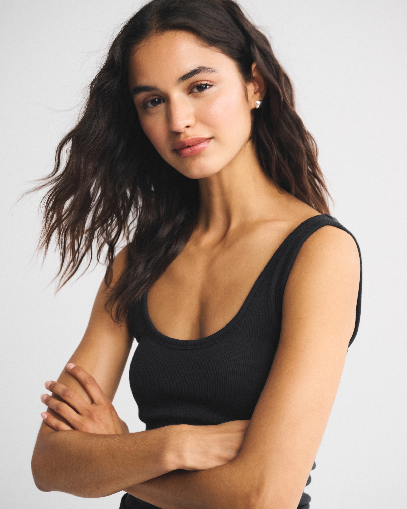 Bra-Free Rib Scoopneck Tank