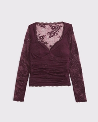 A&F Zoe Bra-Free Long-Sleeve Lace Top