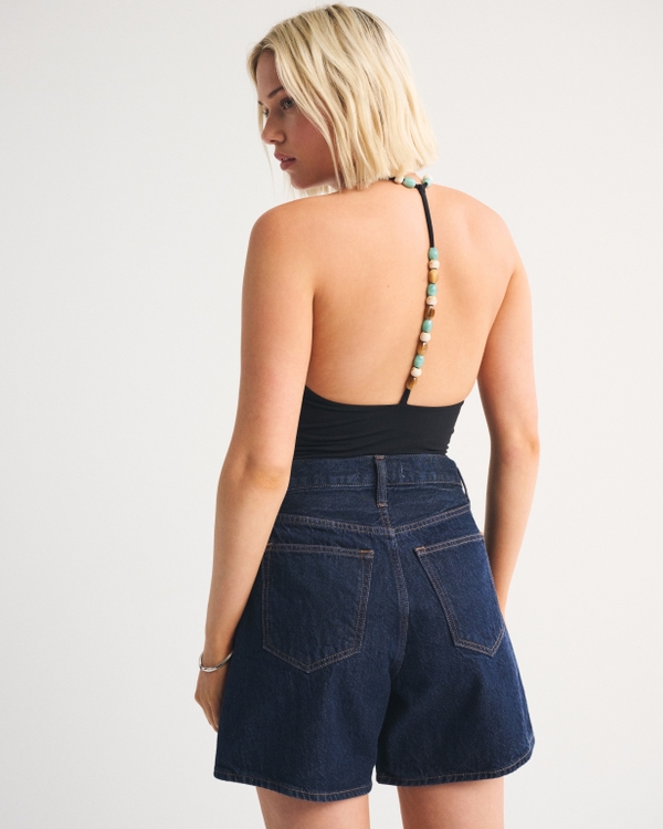 Bra-Free Beaded Open-Back Bodysuit