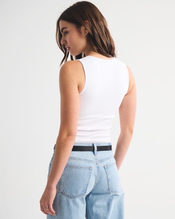 Bra-Free High-Neck Rib Tank