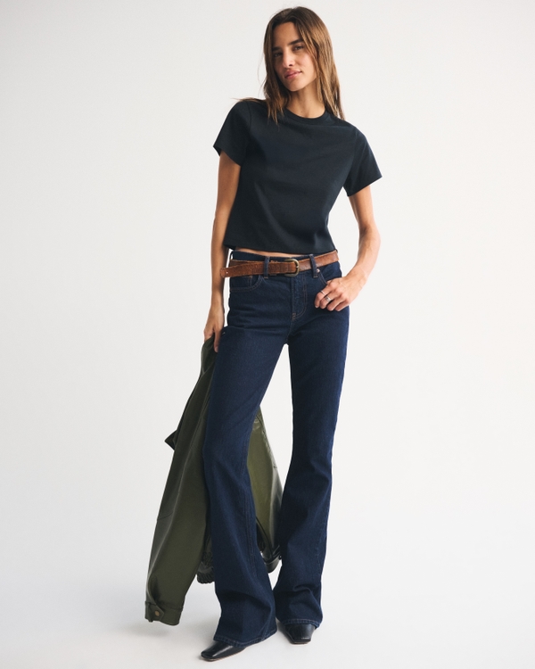 Essential Polished Body-Skimming Tee, Black view 2