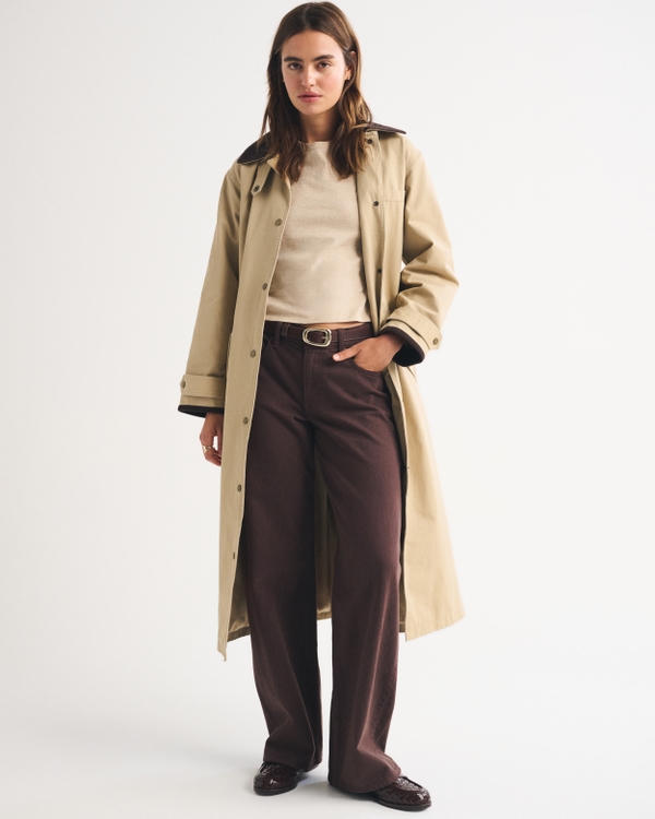 Essential Polished Body-Skimming Tee, Light Brown view 2