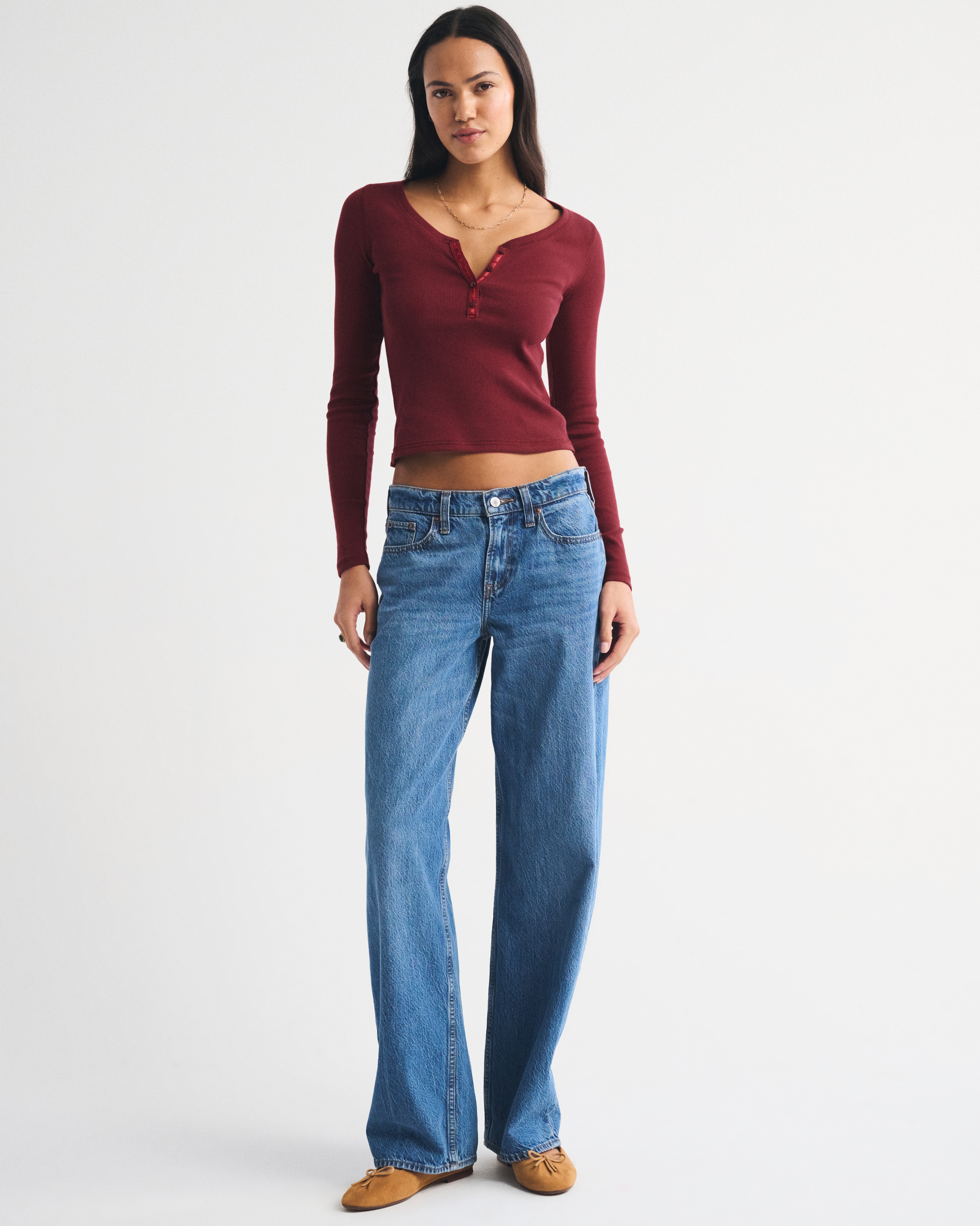 Женские топы Abercrombie & Fitch Long-Sleeve Rib Henley — фото 3