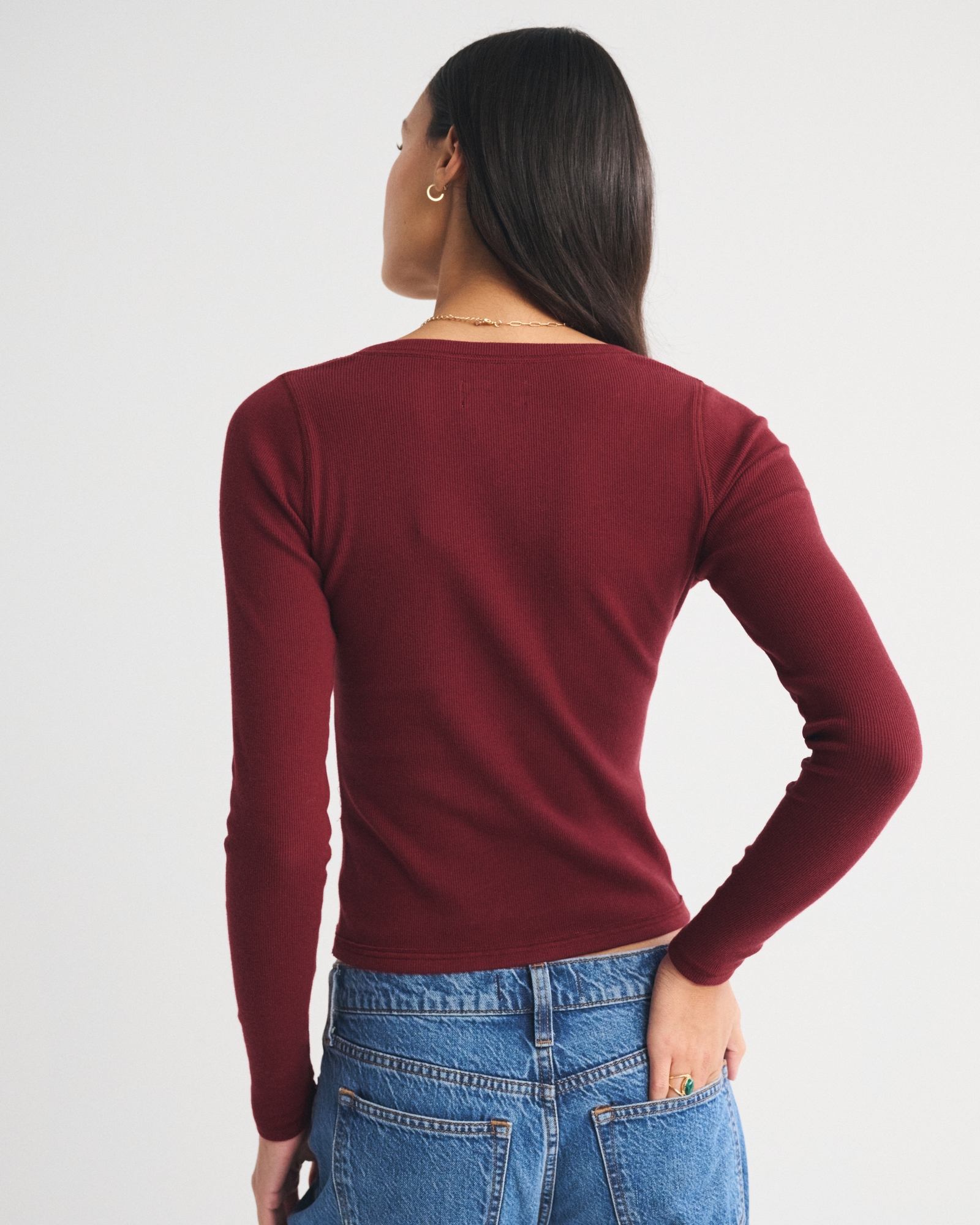 Long-Sleeve Rib Henley