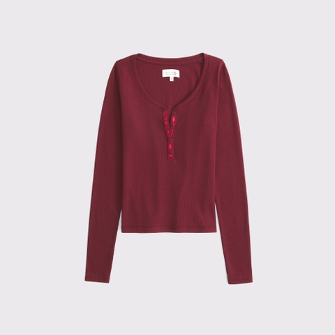 Женские топы Abercrombie & Fitch Long-Sleeve Rib Henley