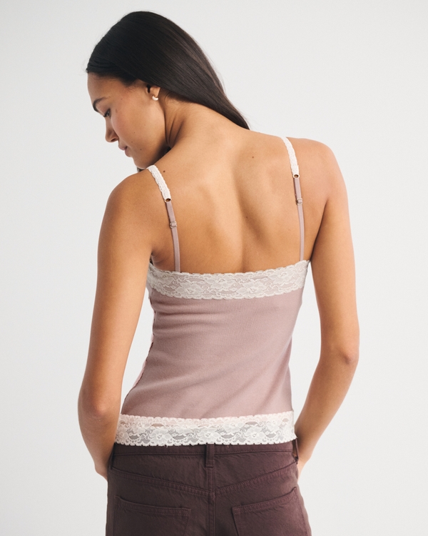 Bra-Free Lace-Trim Rib Cami