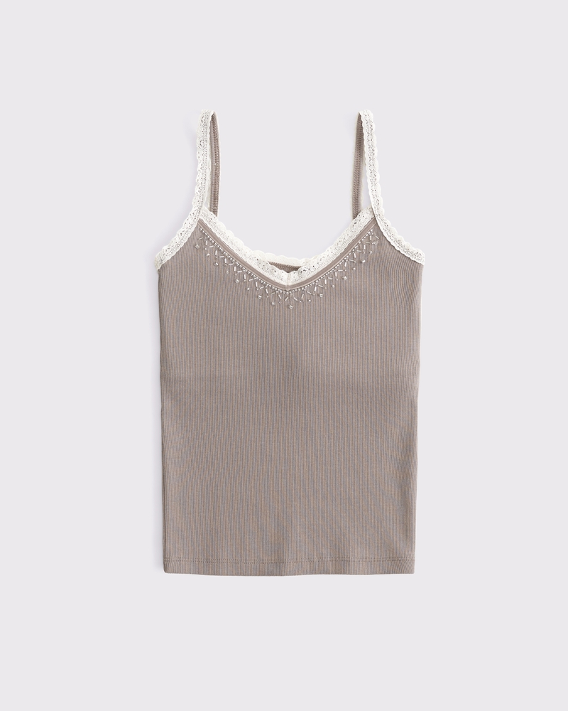 Women's Embellished Rib Cami | Women's Clearance | Abercrombie.com