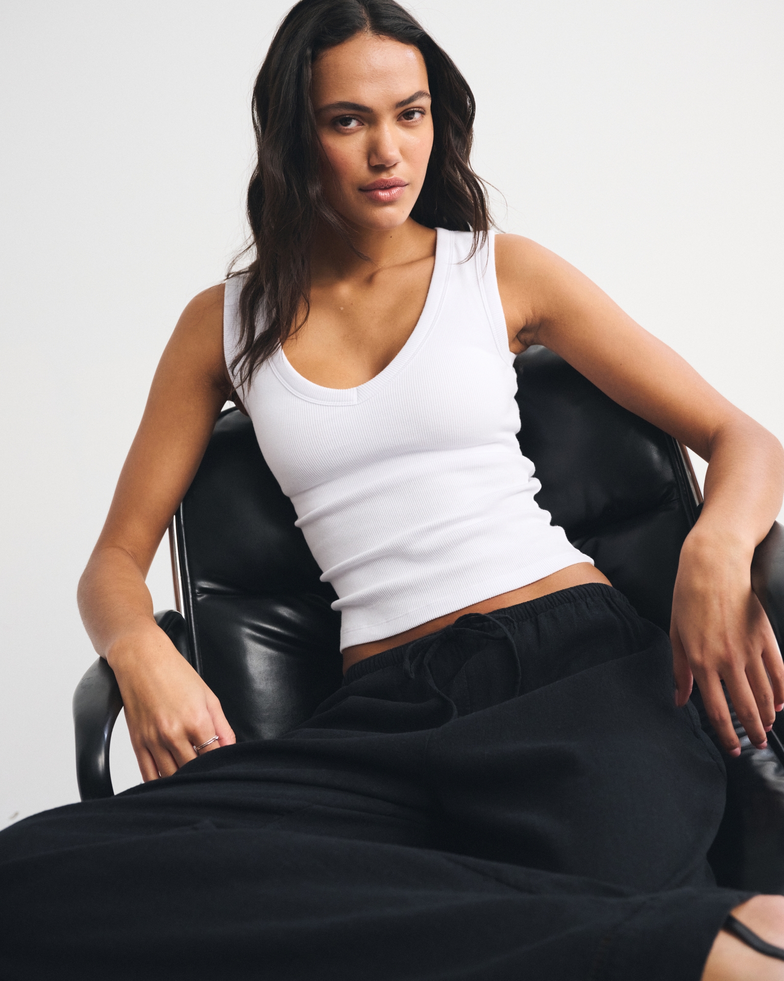 Bra-Free V-Neck Rib Tank