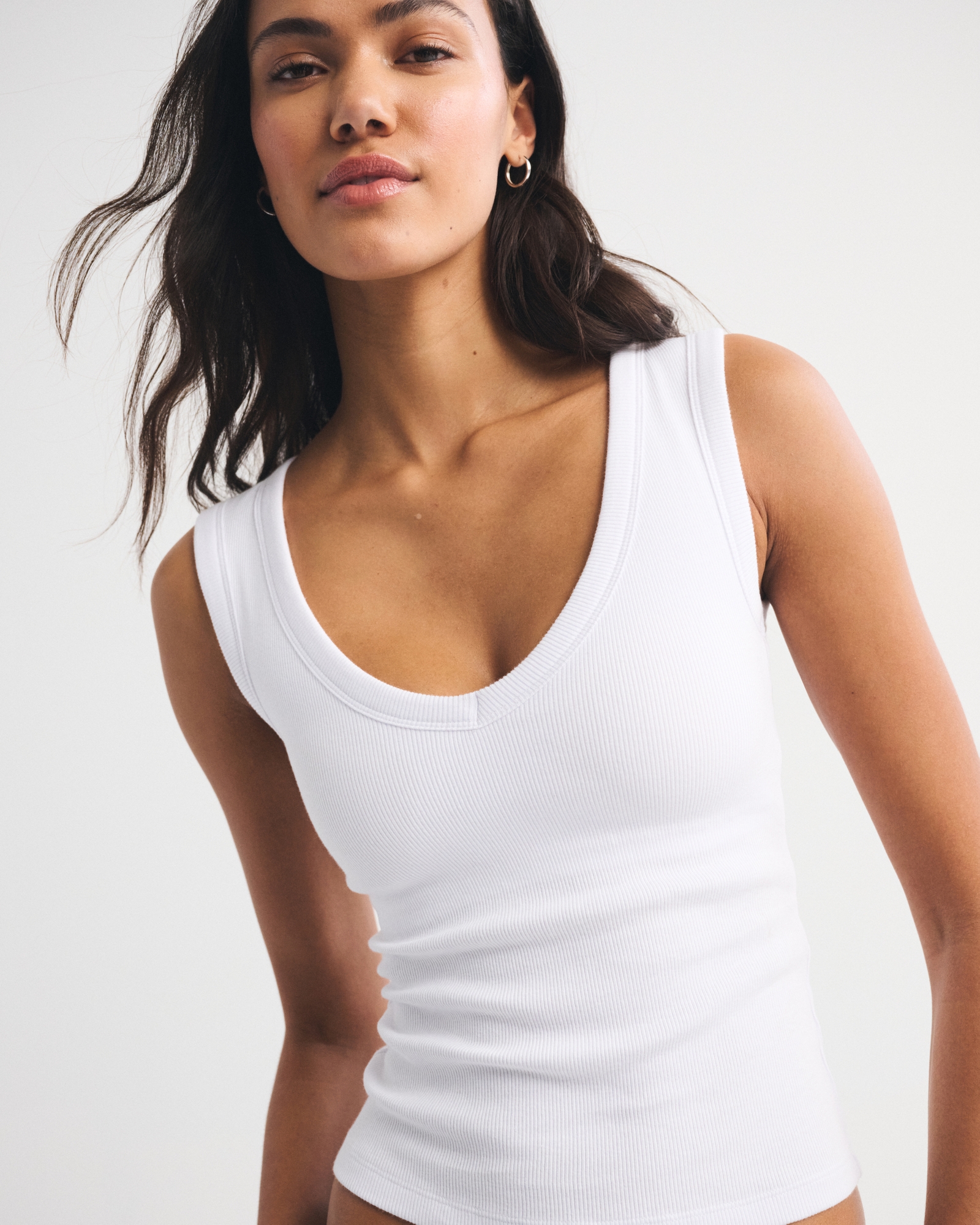 Bra-Free V-Neck Rib Tank