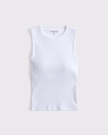 Bra-Free Rib High-Neck Tank