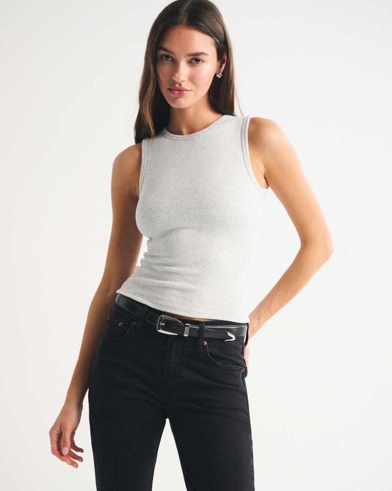 Bra-Free Rib High Neck Tank - thumbnail 7