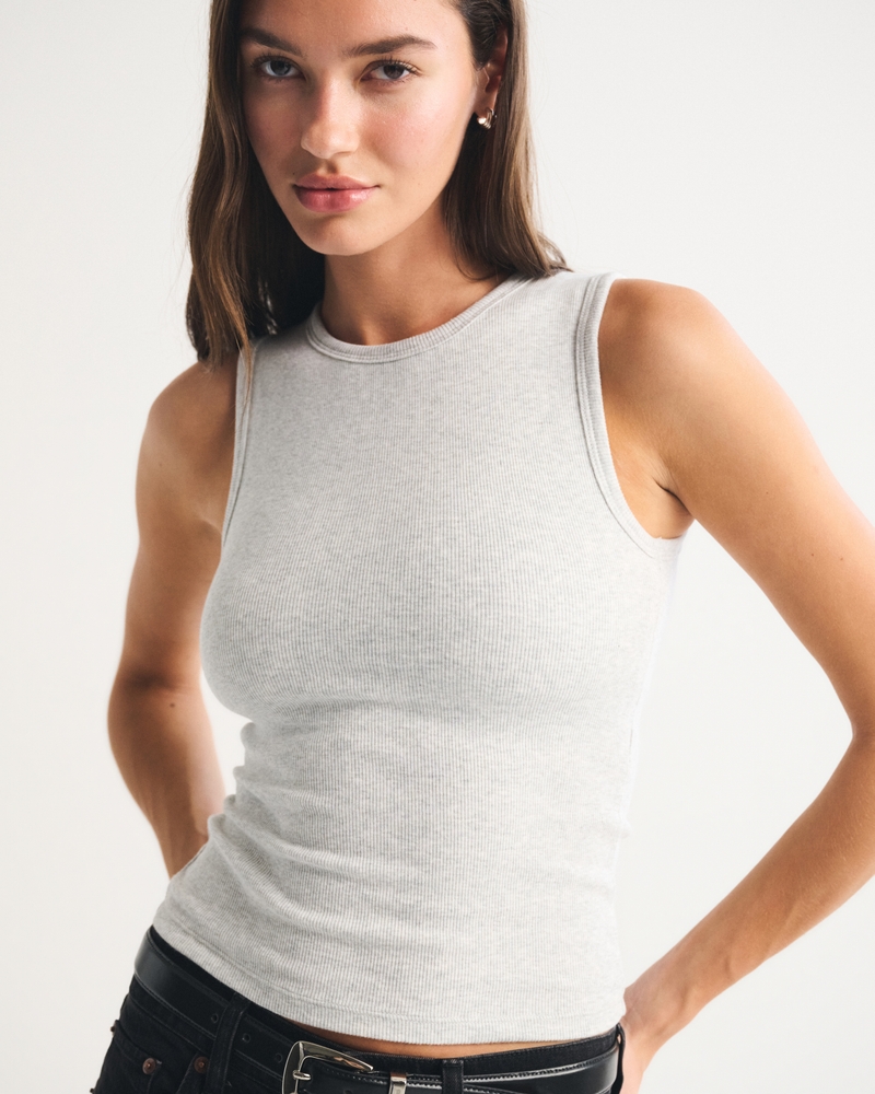 Bra-Free Rib High Neck Tank - thumbnail 6