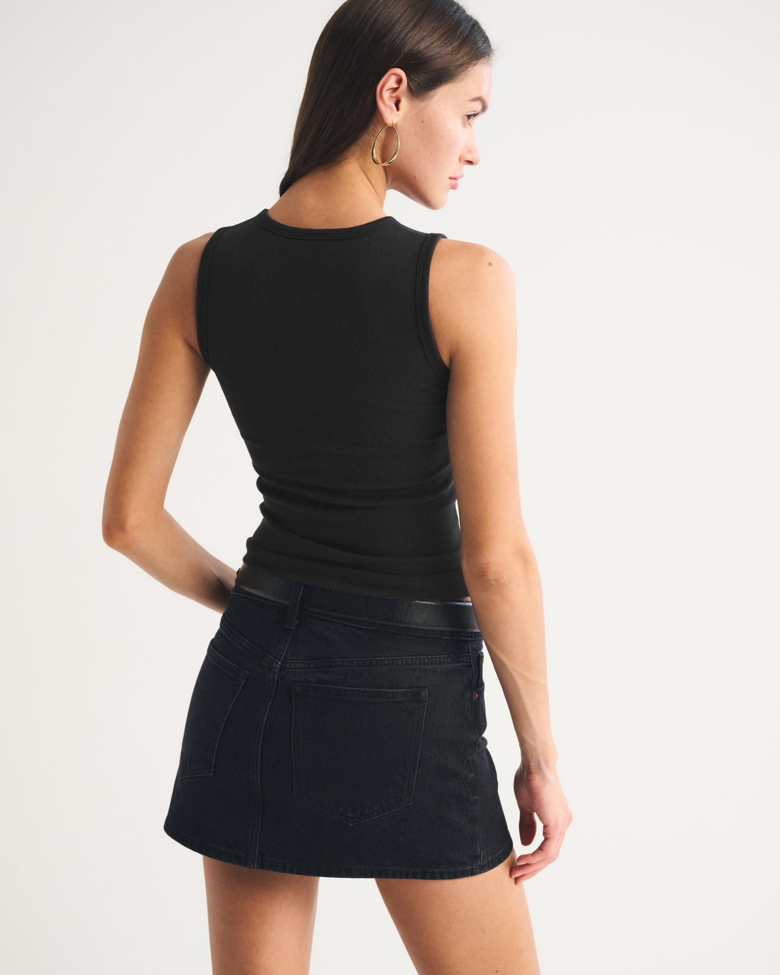 Bra-Free Rib High-Neck Tank