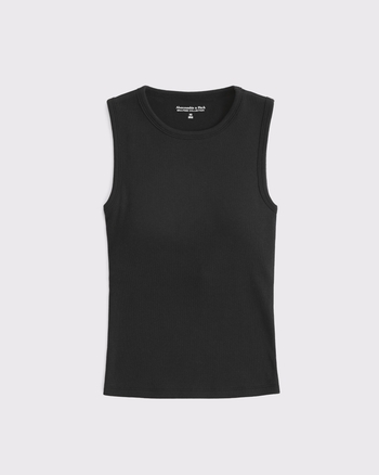 ABERCROMBIE & FITCH Women's Bra-Free Rib High-Neck Tank | Women's Tops | Abercrombie.com