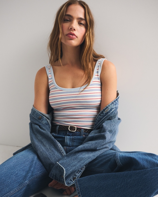 Women's Bra-Free Rib Scoopneck Tank | Women's Tops | Abercrombie.com