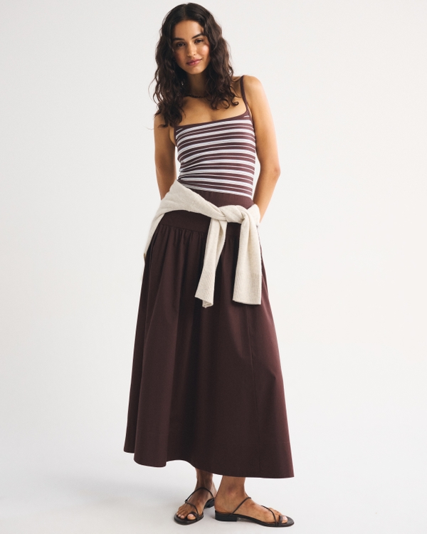 Bra-Free Seamless Fabric 90s Cami, Brown Stripe view 2