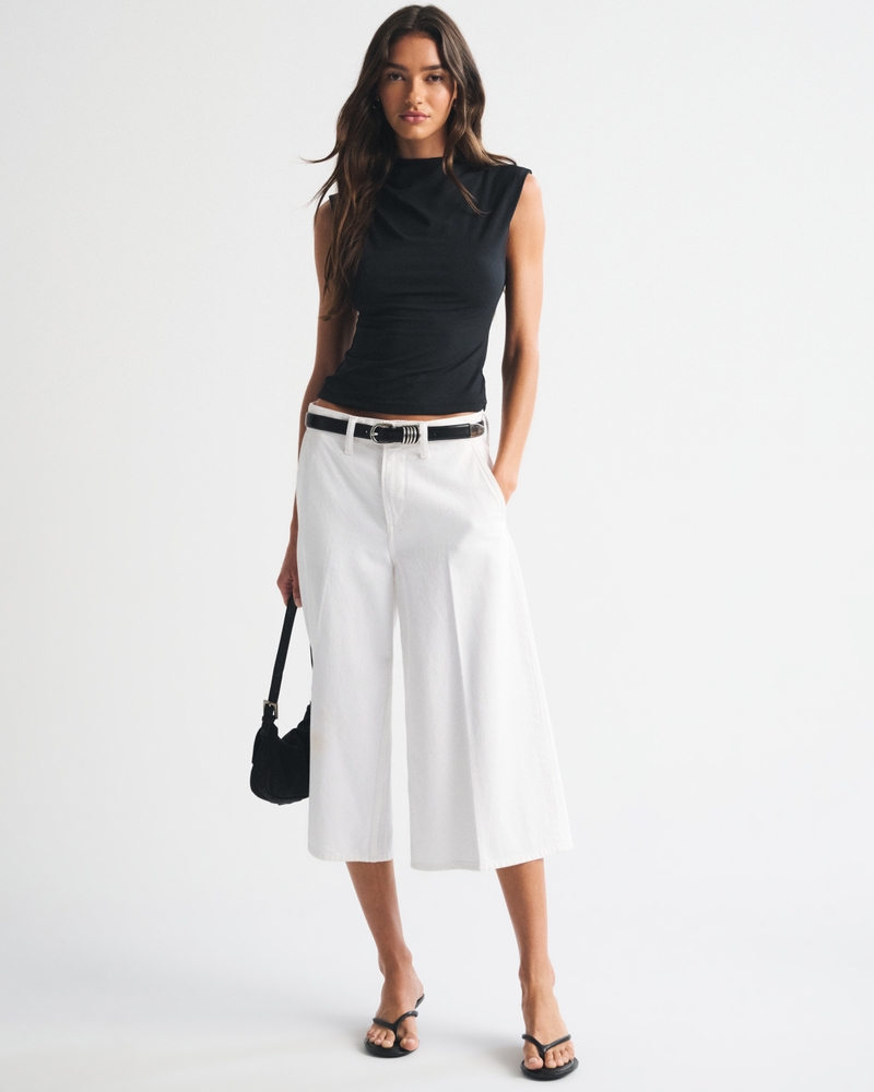 Pleated Mock Neck Top