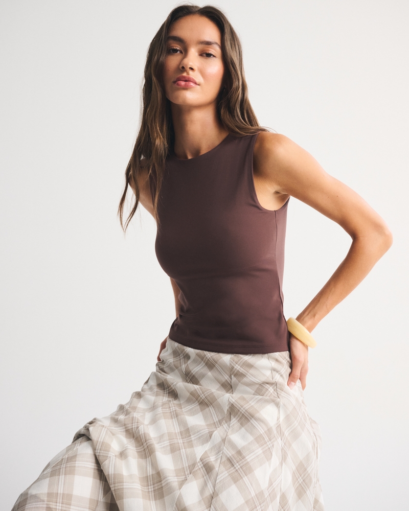 Bra-Free Seamless Fabric High-Neck Tank - thumbnail 2