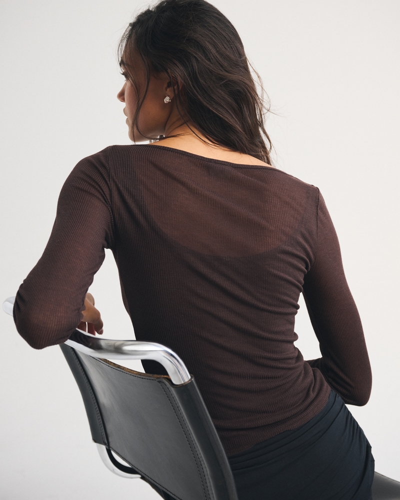 Long-Sleeve Rib Top and Tank Set - thumbnail 4