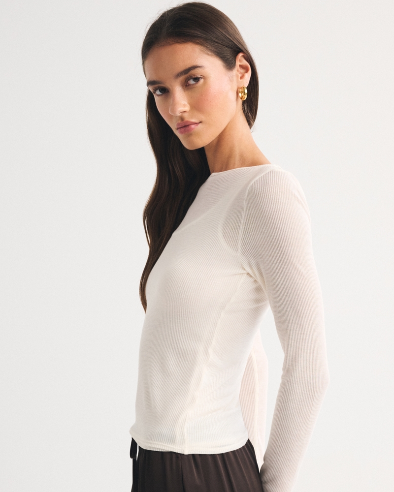Long-Sleeve Rib Top and Tank Set - thumbnail 8