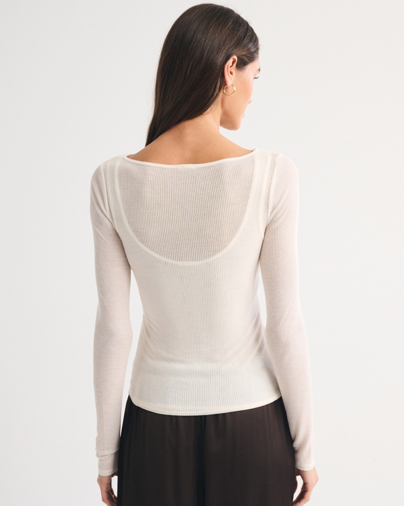 Long-Sleeve Rib Top and Tank Set - thumbnail 9