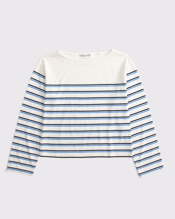 Long-Sleeve Boat Neck Tee