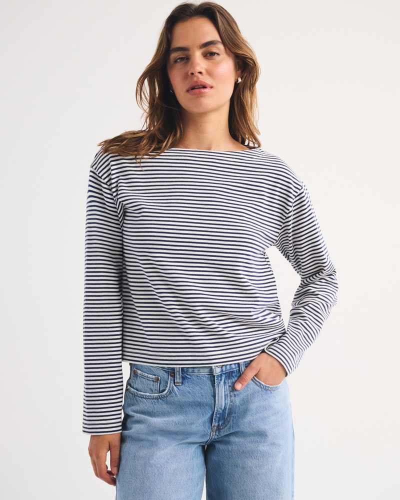 Long-Sleeve Boat Neck Tee - thumbnail 8