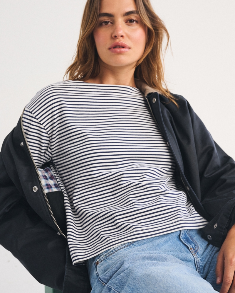 Long-Sleeve Boat Neck Tee - thumbnail 9