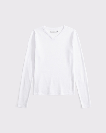 Long-Sleeve Jersey V-Neck Baby Tee