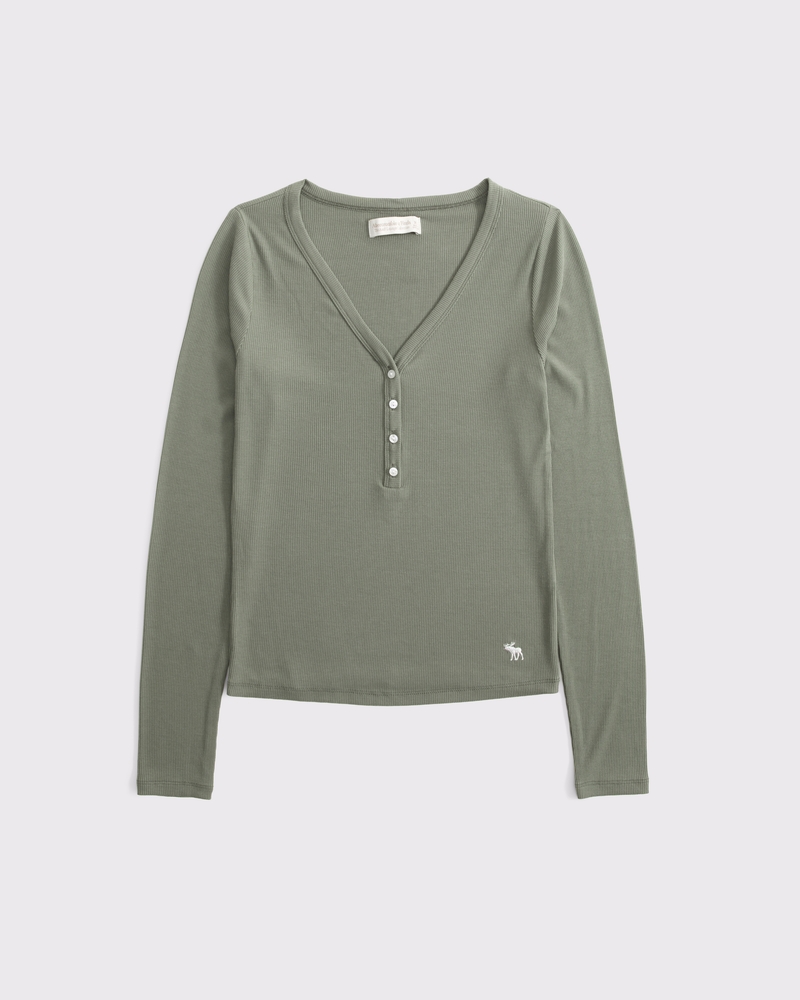 トップス vintage Abercrombie&Fitch Henry knit top ウィメンズ 長袖リブ編みアイコン ヘンリー | ウィメンズ トップス