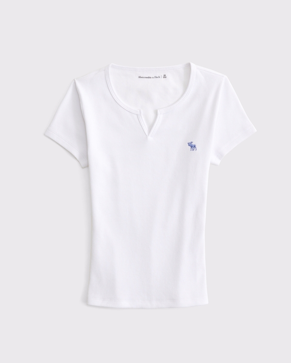 Notch-Neck Icon Baby Tee, White view 1