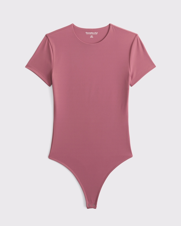 Snatched Seamless Tee Bodysuit, Rosewood view 1