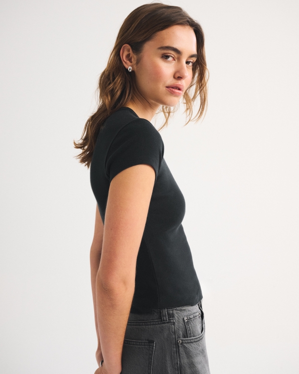 Women's Longline Jersey Baby Tee | Women's Tops | Abercrombie.com