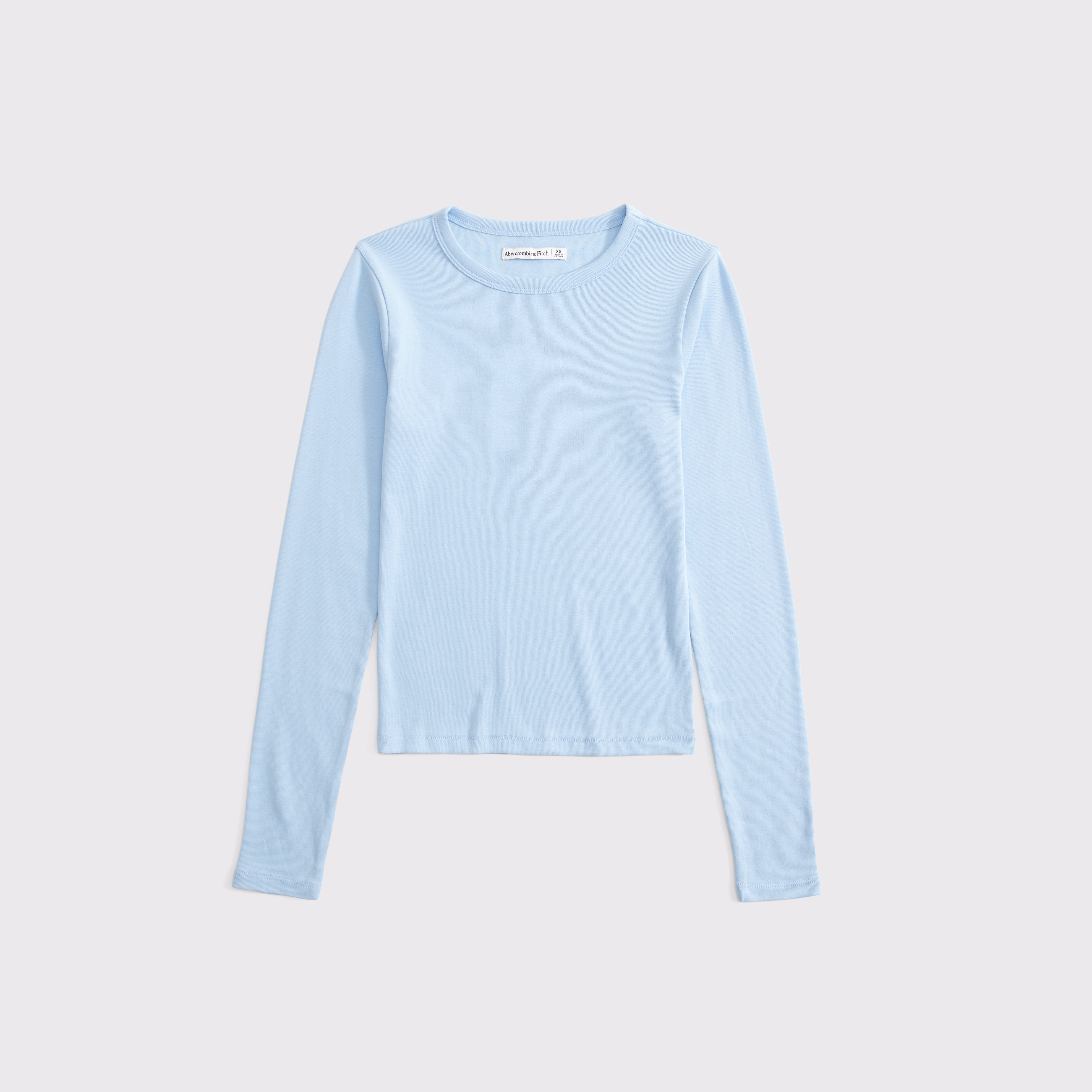 Женская футболка Abercrombie & Fitch Long-Sleeve Jersey Baby Tee, цвет: Синий — фото 1
