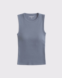 Camiseta sin sostén con cuello alto y acanalado