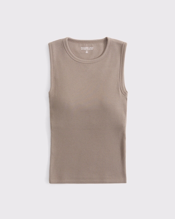 Bra-Free Rib High-Neck Tank