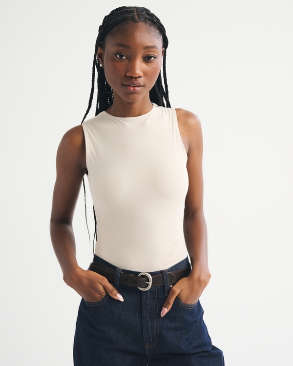 Bra-Free Soft Matte Seamless Bodysuit, Ash view 1