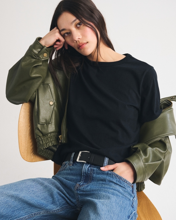 Everyday Slub Tee, Black view 1