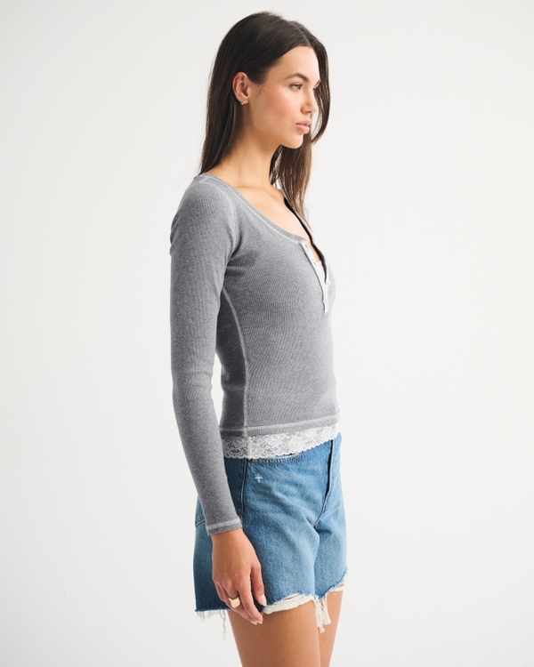 Long-Sleeve Rib Henley