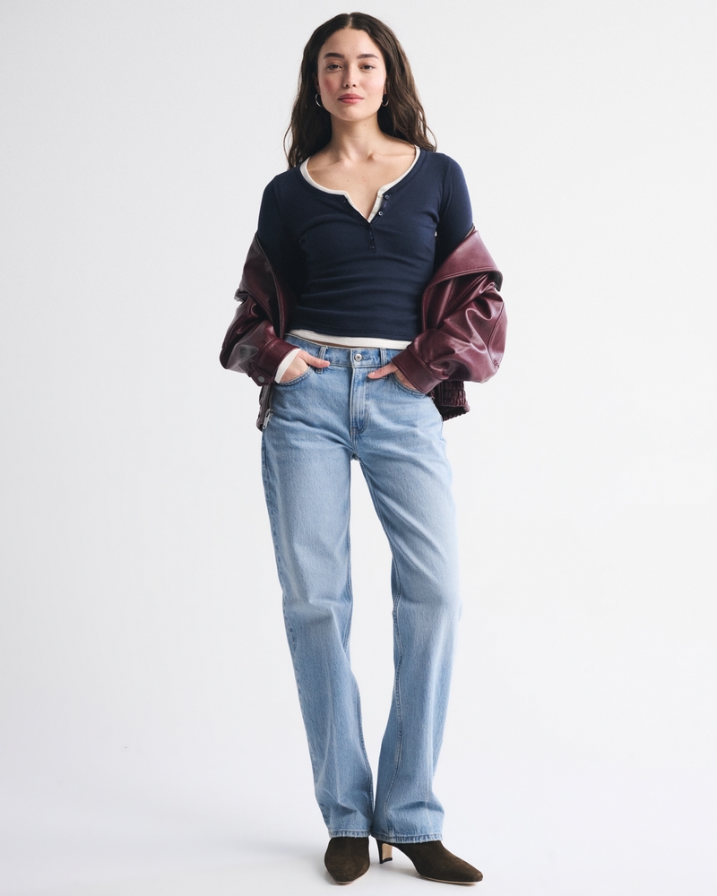 Long-Sleeve Rib Henley