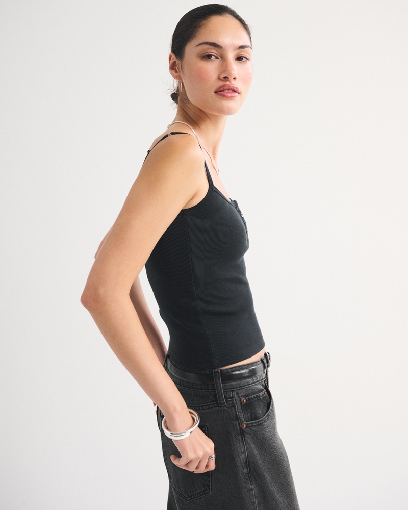 Bra-Free Rib Henley Tank - thumbnail 5